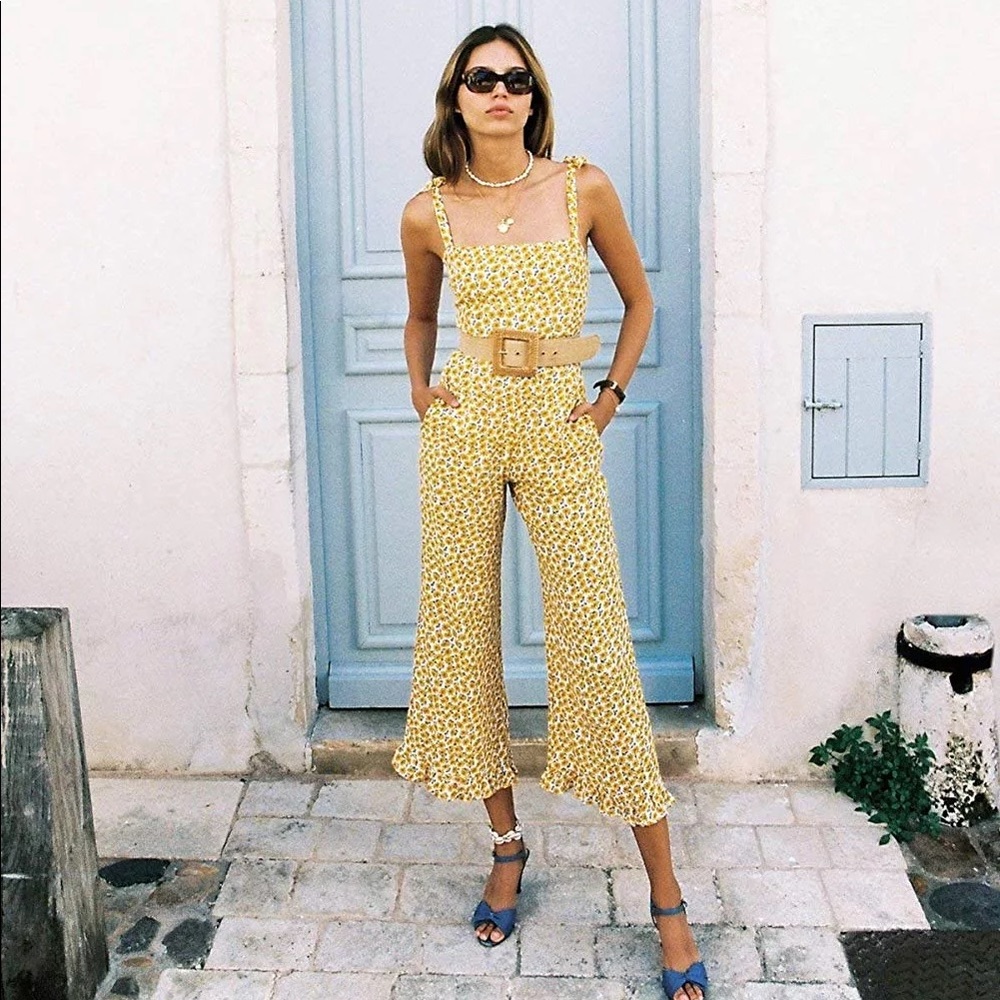 Faithfull the Brand Kasbah Floral Yellow Jumpsuit - Picture 16 of 16